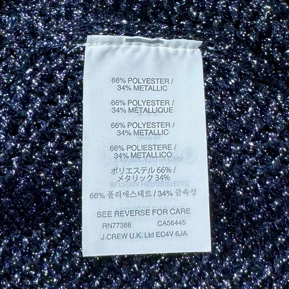 J. Crew Metallic Knit Crewneck Sweater Petite PL